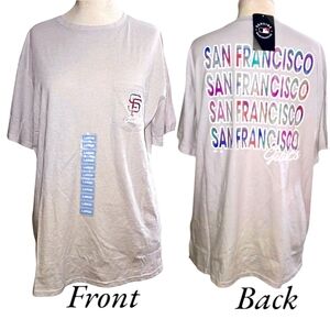 Majestic San Francisco Giants Gray Pocket T-shirt with Side Vents Size L NWT